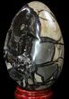 Septarian Dragon Egg Geode - Black Crystals #89570-2